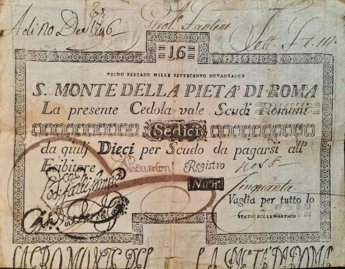Front of Italian States pS314: 16 Scudi from 1785