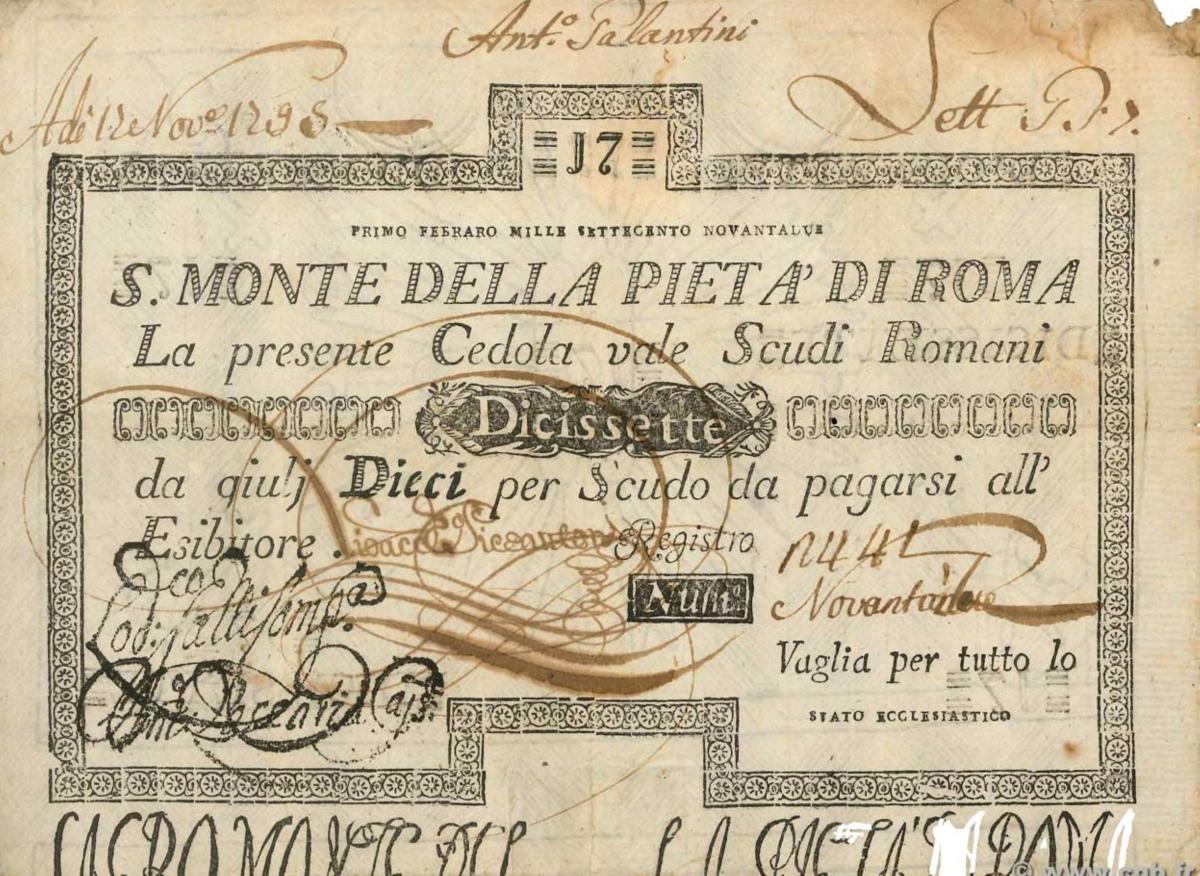 Front of Italian States pS315: 17 Scudi from 1785
