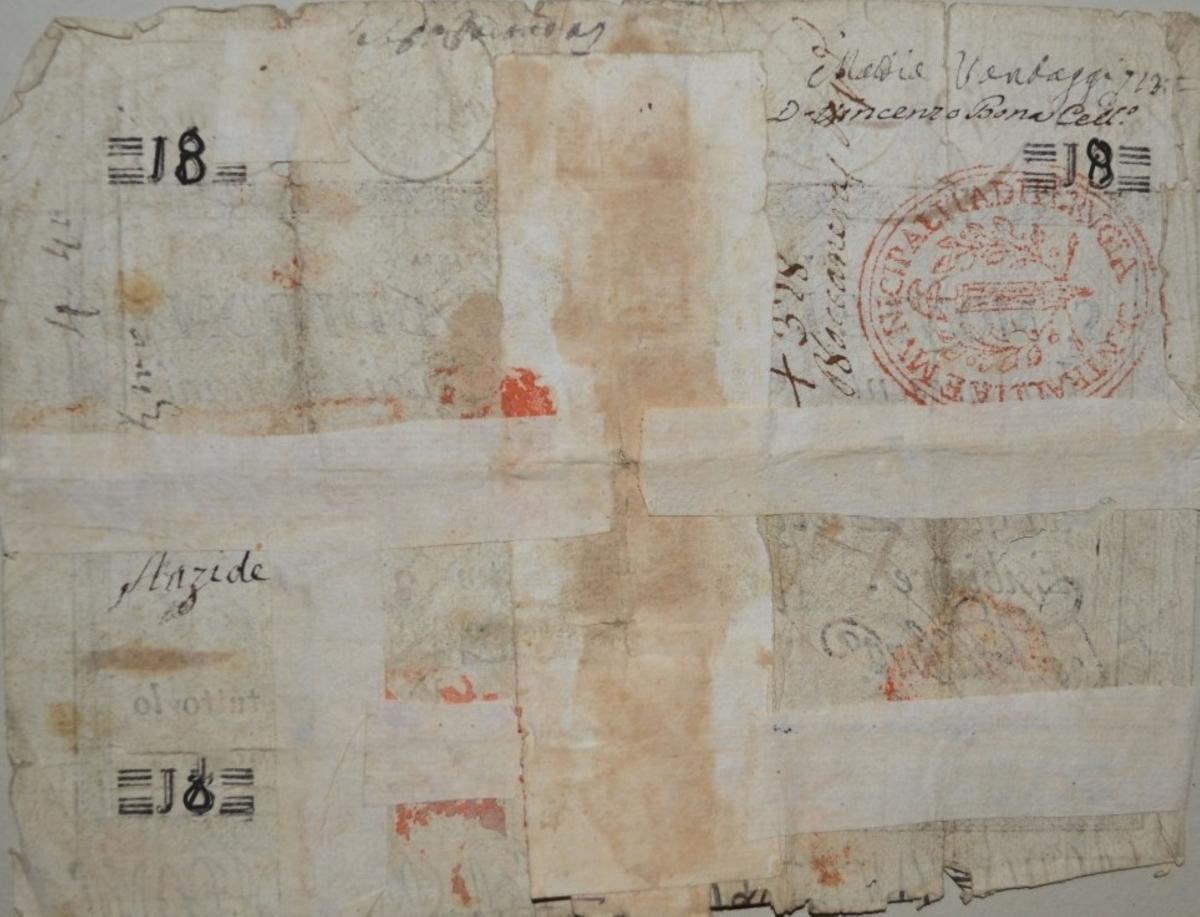 Back of Italian States pS316: 18 Scudi from 1785