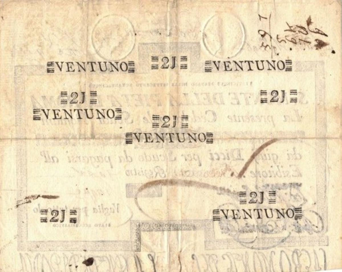Back of Italian States pS319: 21 Scudi from 1786