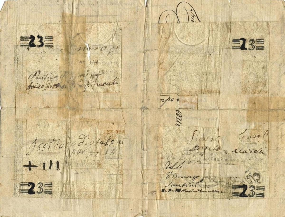 Back of Italian States pS321: 23 Scudi from 1786
