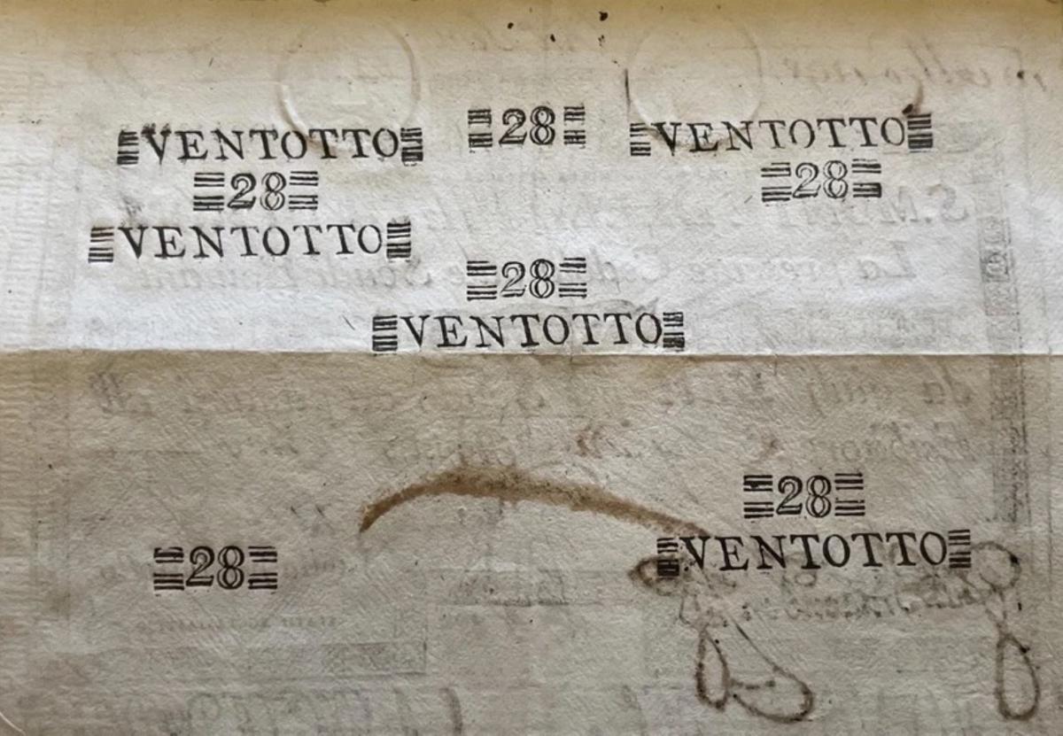 Back of Italian States pS326: 28 Scudi from 1786