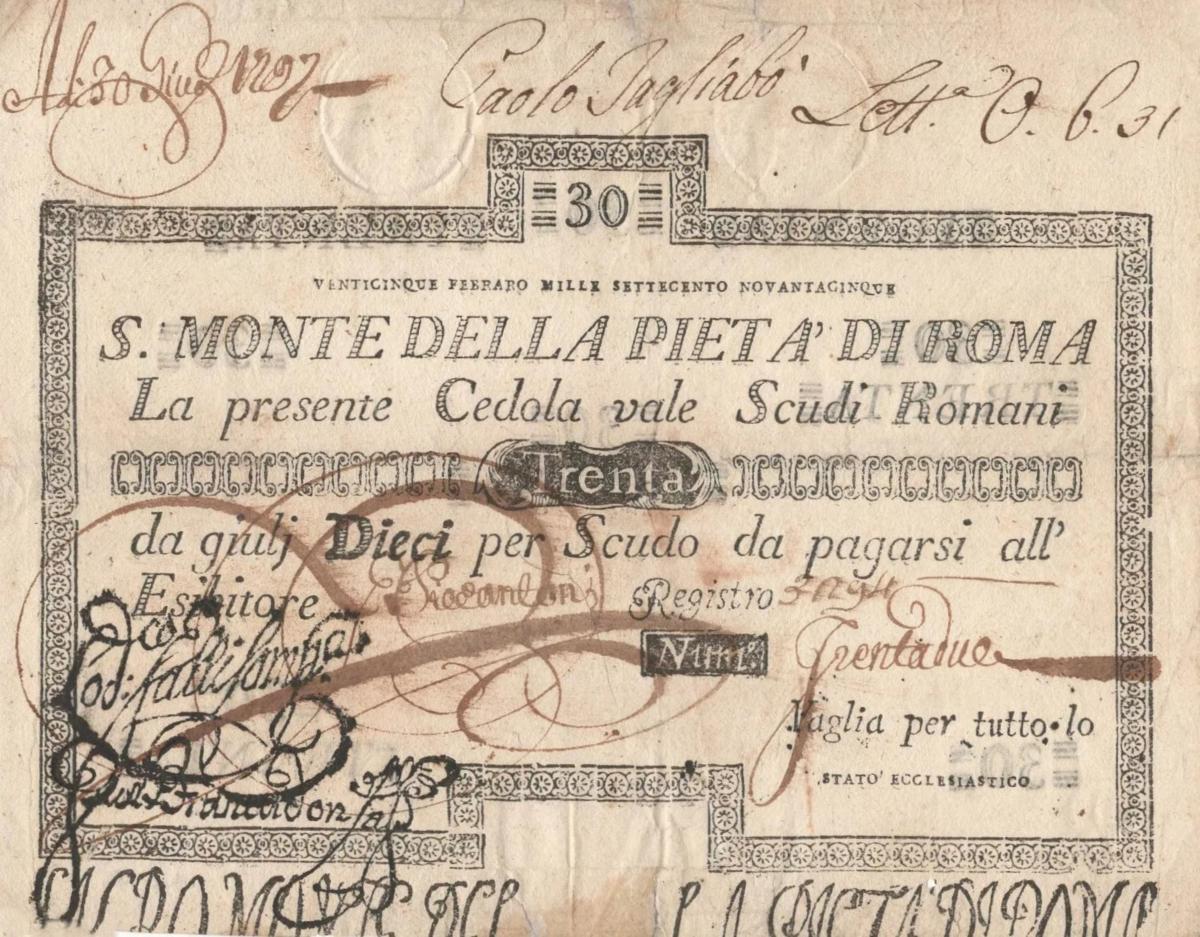 Front of Italian States pS328: 30 Scudi from 1786