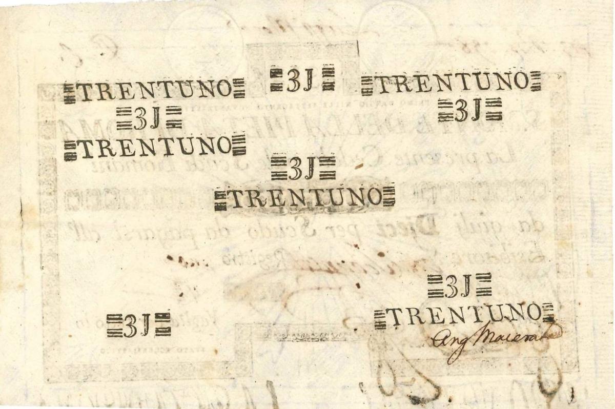 Back of Italian States pS329: 31 Scudi from 1786
