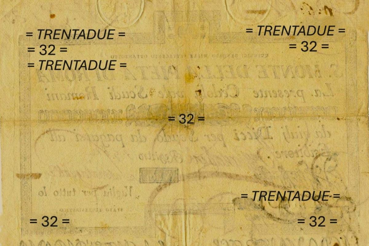 Back of Italian States pS330: 32 Scudi from 1786
