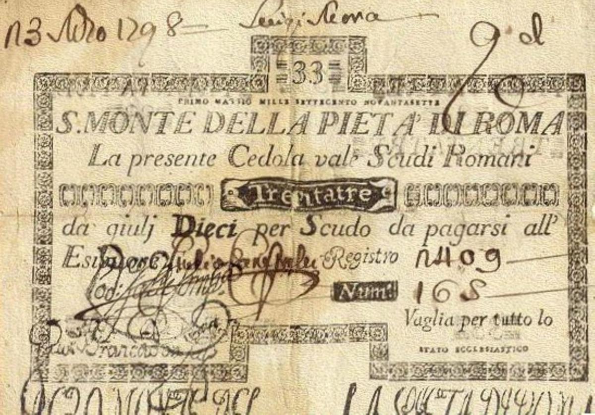 Front of Italian States pS331: 33 Scudi from 1786