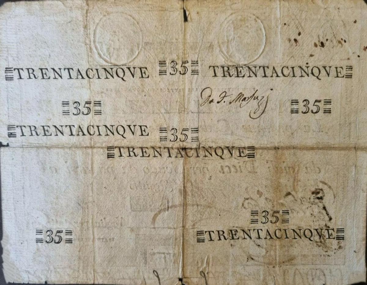 Back of Italian States pS333: 35 Scudi from 1786