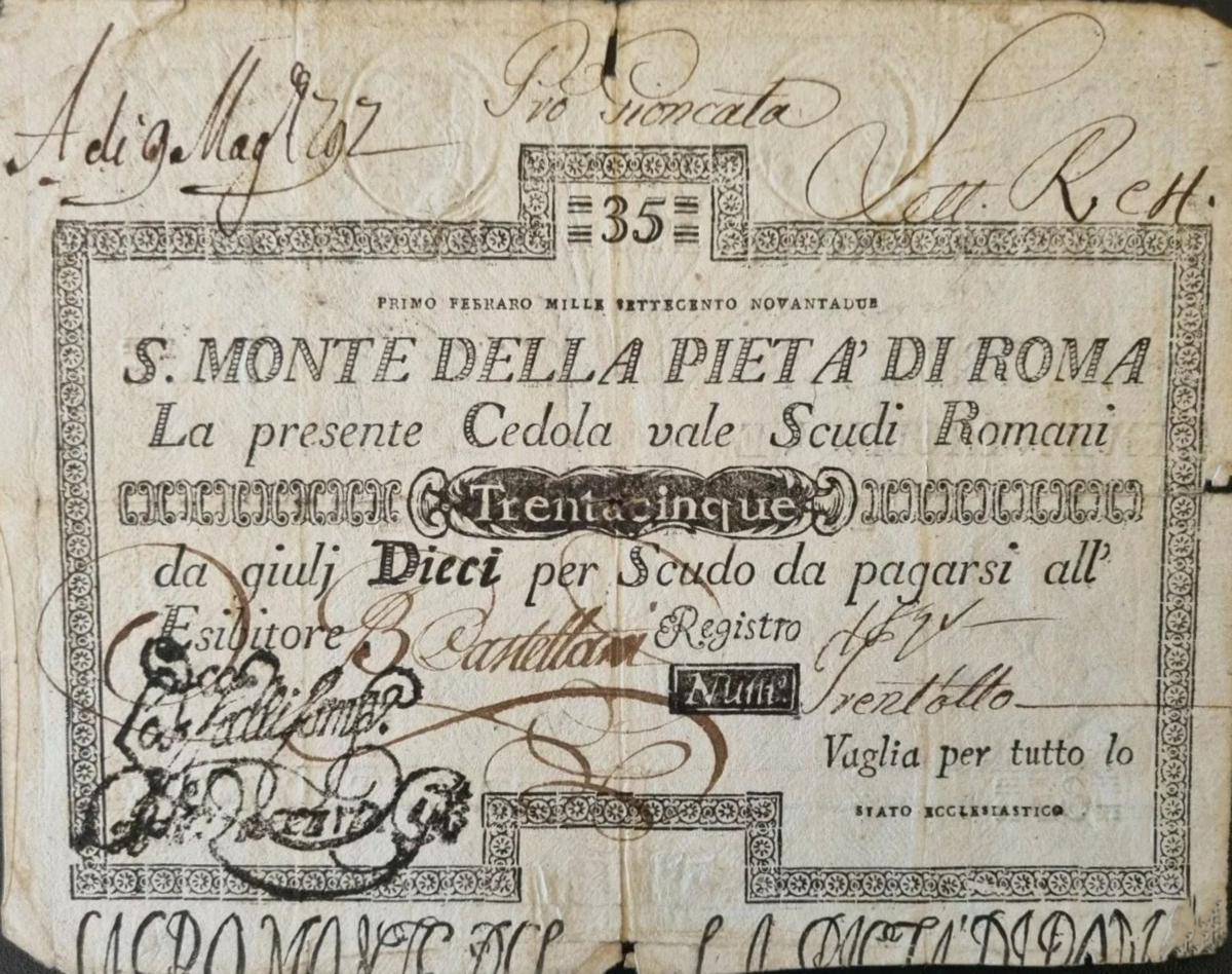 Front of Italian States pS333: 35 Scudi from 1786