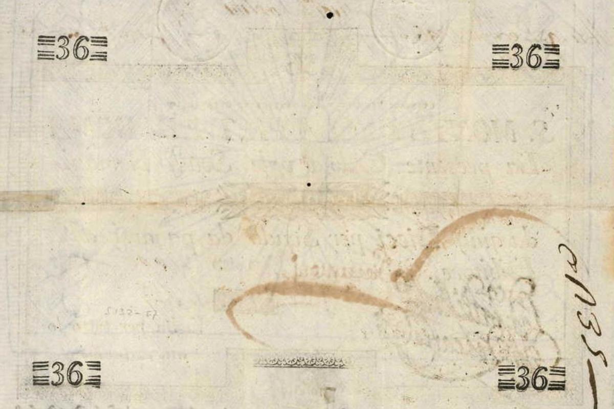 Back of Italian States pS334: 36 Scudi from 1786