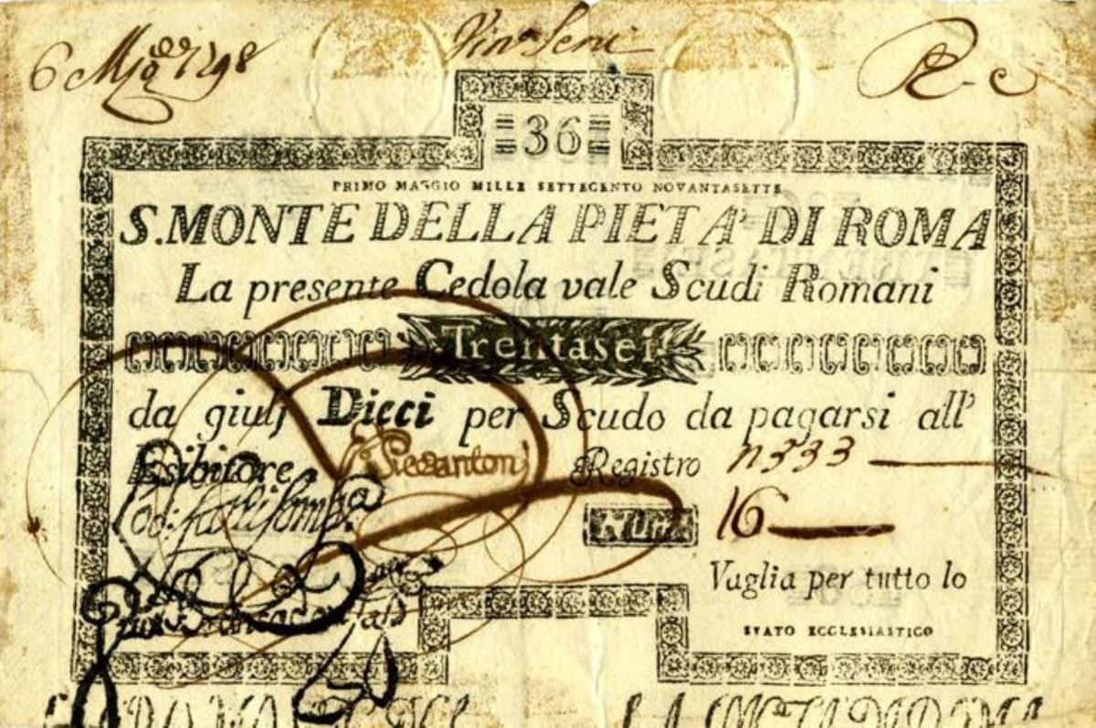 Front of Italian States pS334: 36 Scudi from 1786