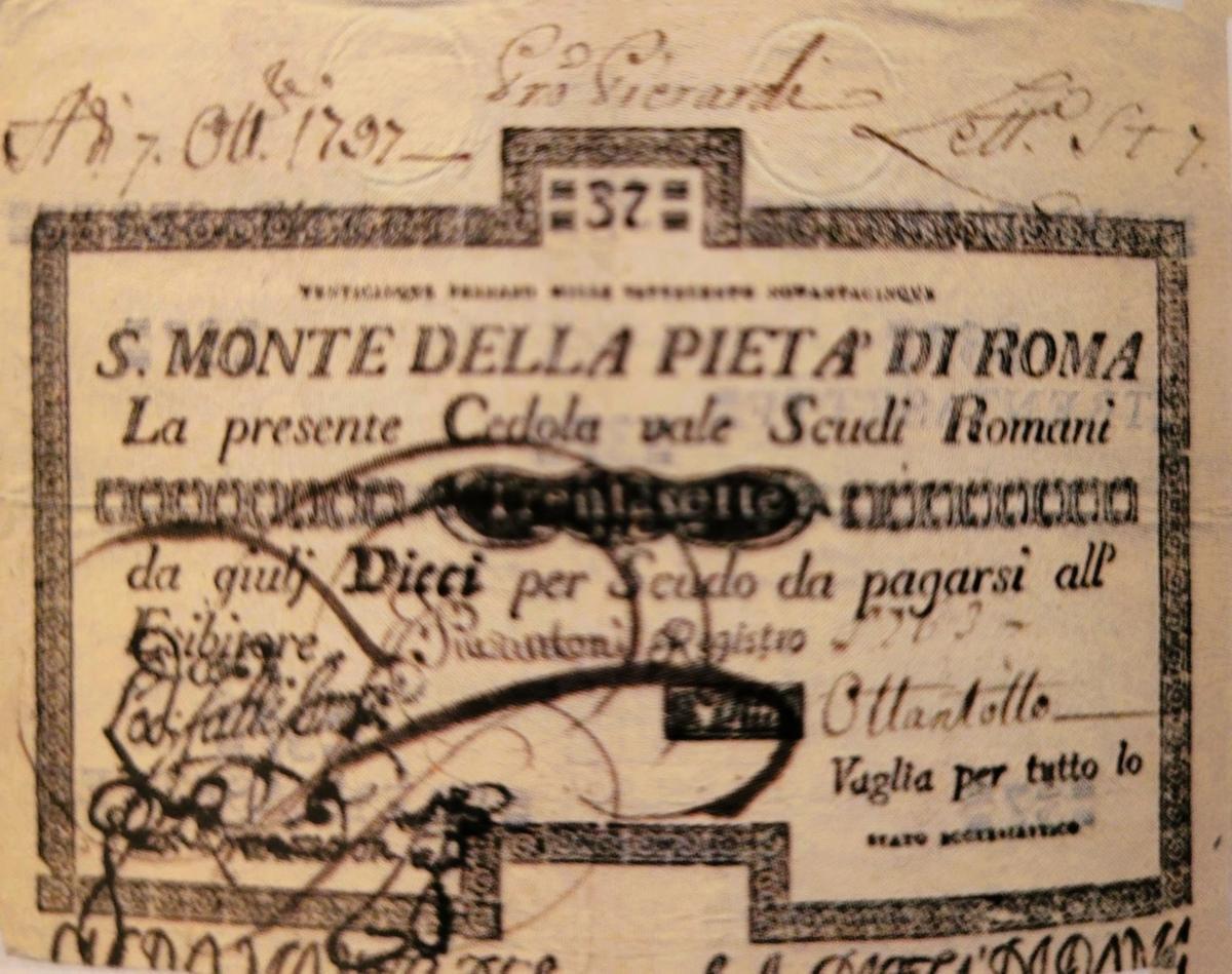 Front of Italian States pS335: 37 Scudi from 1786