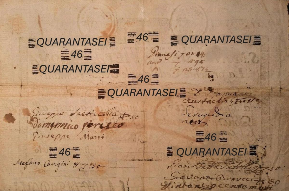 Back of Italian States pS344: 46 Scudi from 1786