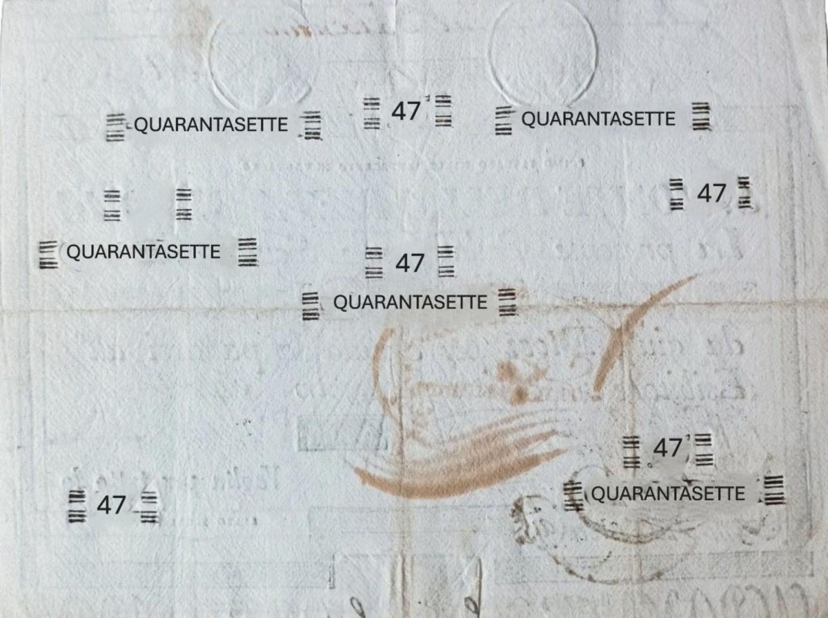 Back of Italian States pS345: 47 Scudi from 1786