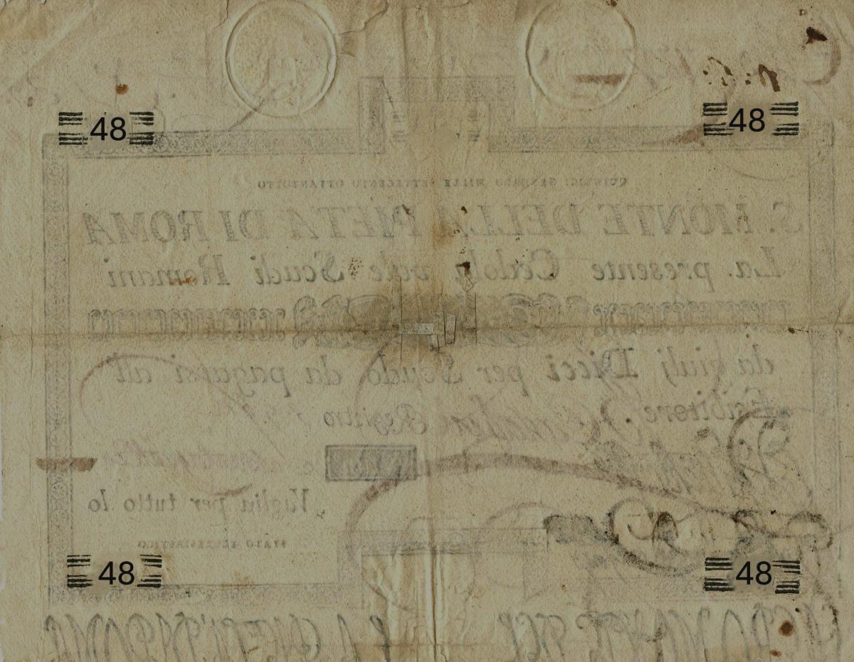 Back of Italian States pS346: 48 Scudi from 1786