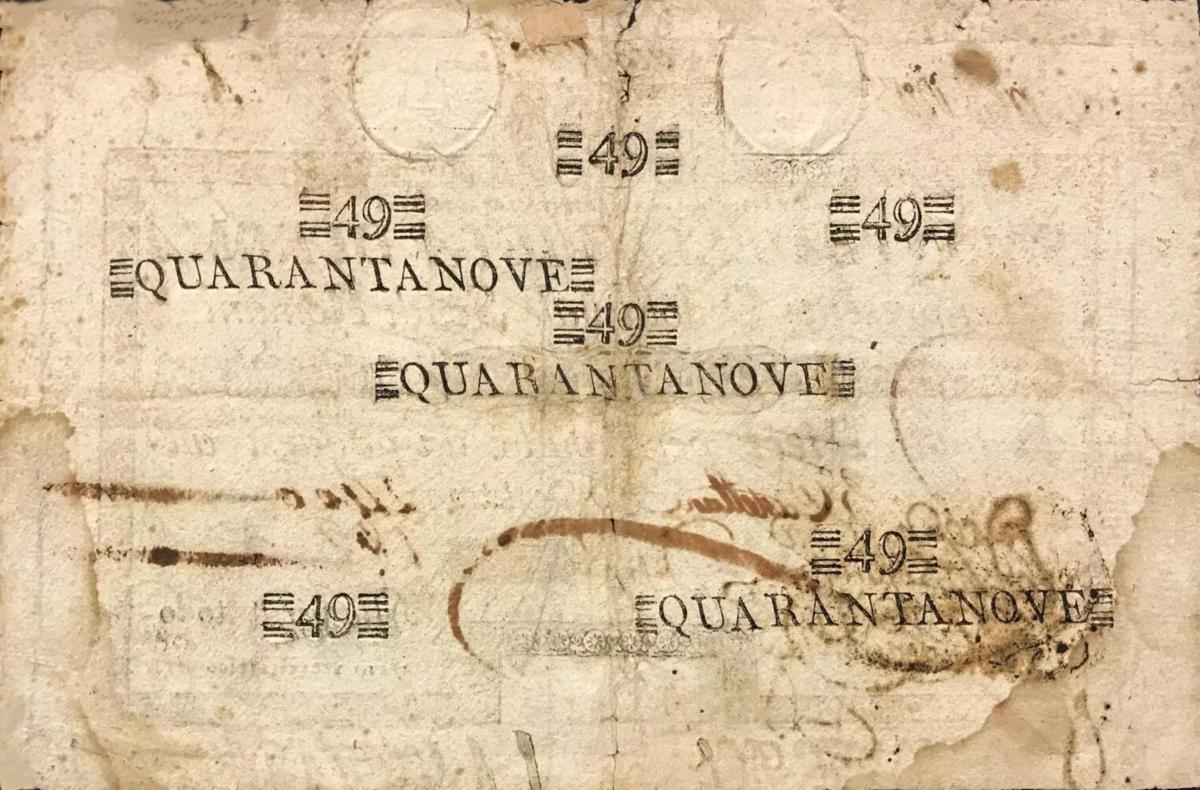 Back of Italian States pS347: 49 Scudi from 1786