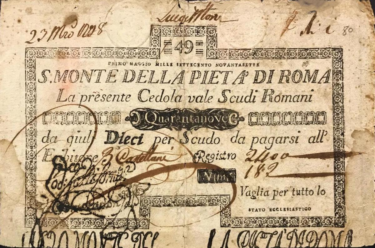 Front of Italian States pS347: 49 Scudi from 1786