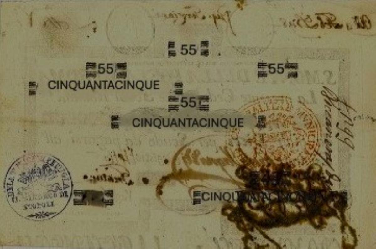 Back of Italian States pS349: 55 Scudi from 1786