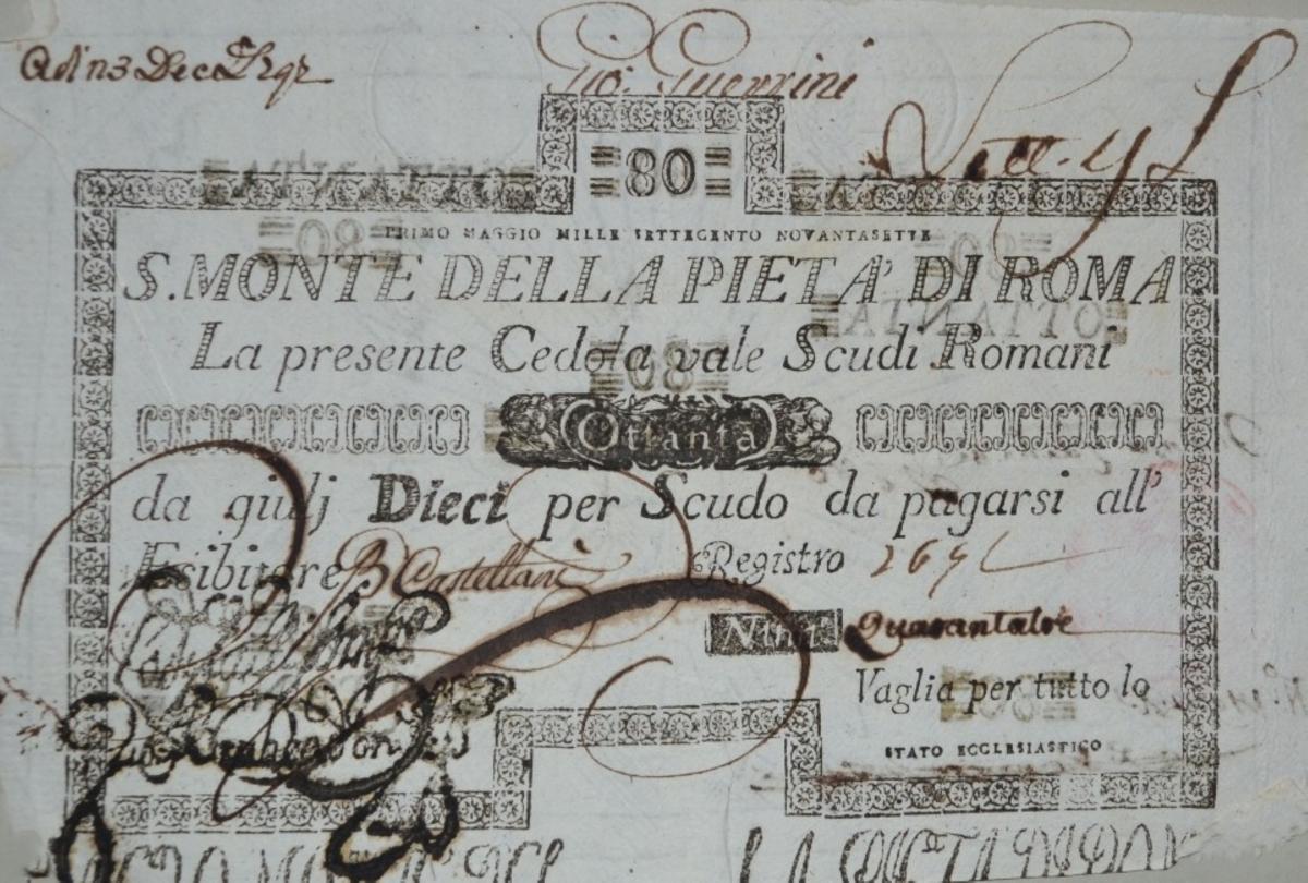 Front of Italian States pS354: 80 Scudi from 1786