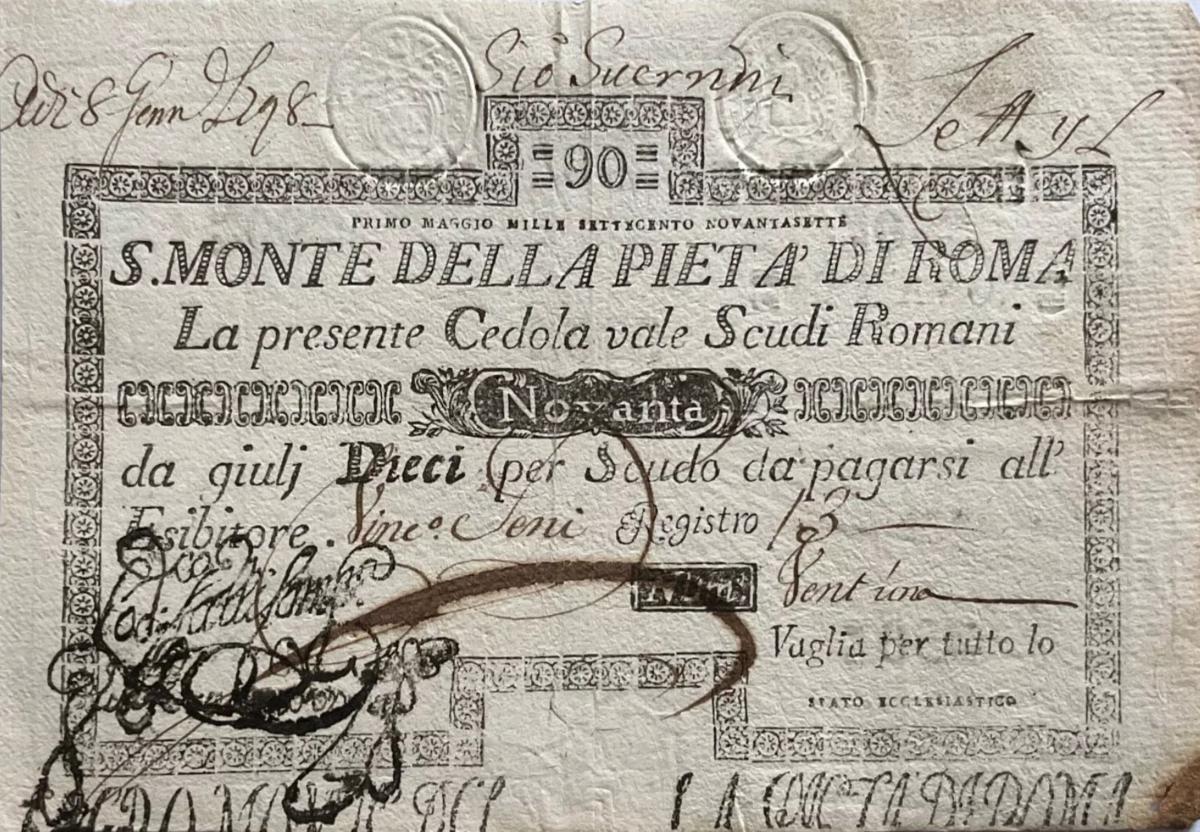Front of Italian States pS356: 90 Scudi from 1786