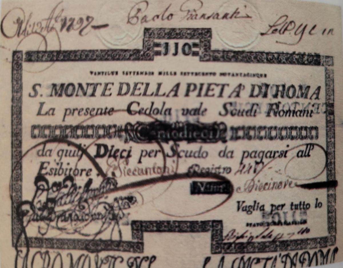 Front of Italian States pS359: 110 Scudi from 1788