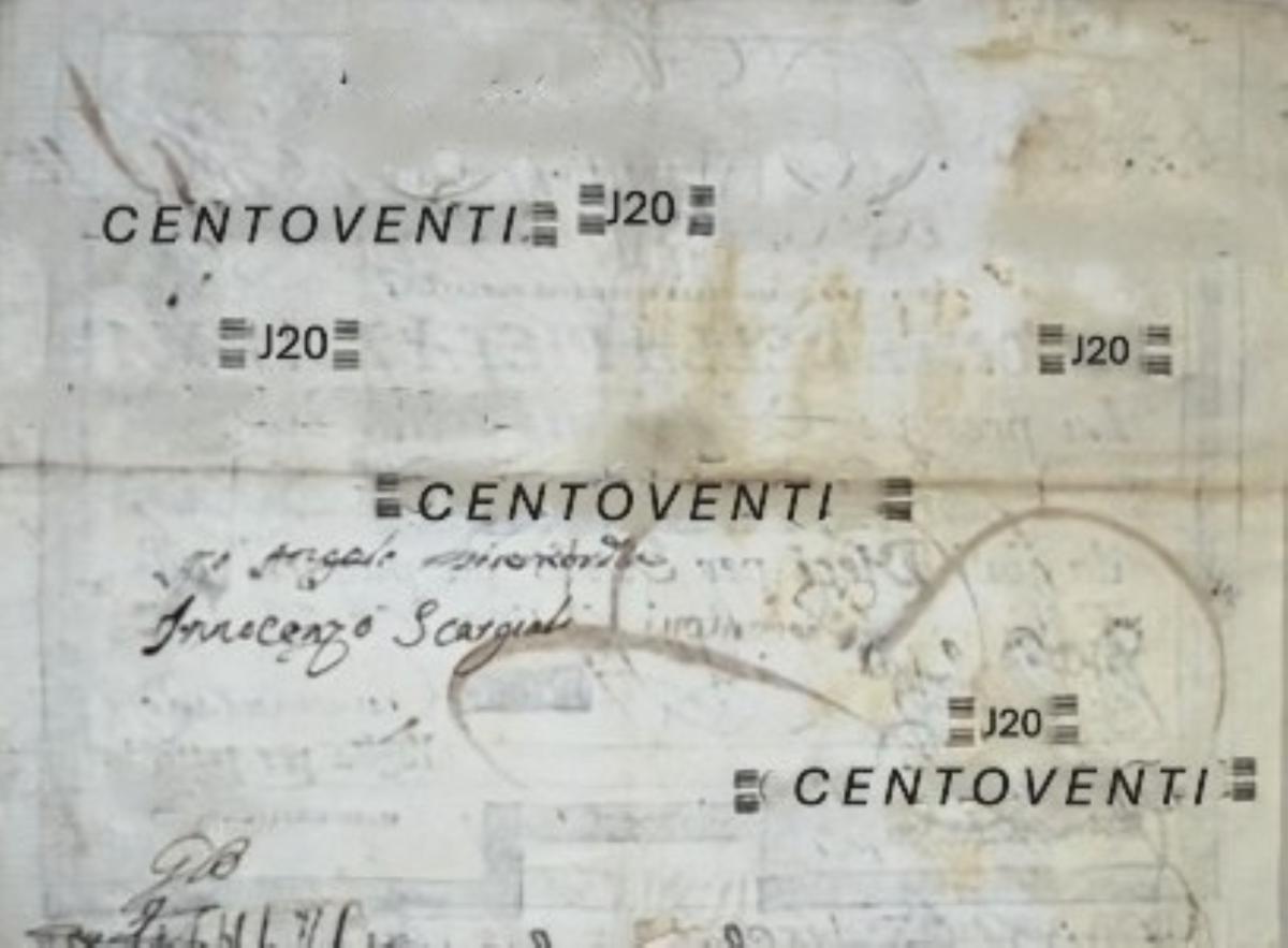 Back of Italian States pS360: 120 Scudi from 1788