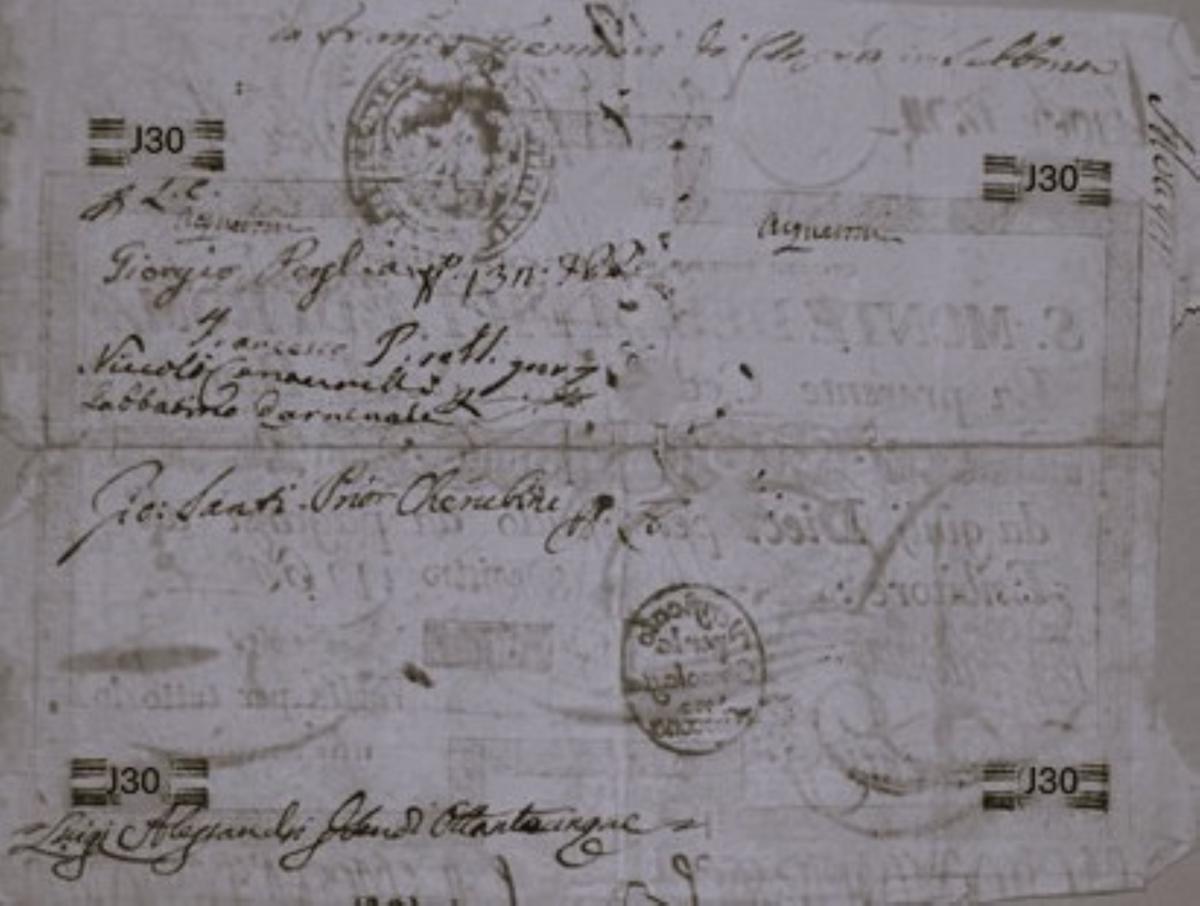 Back of Italian States pS361: 130 Scudi from 1788