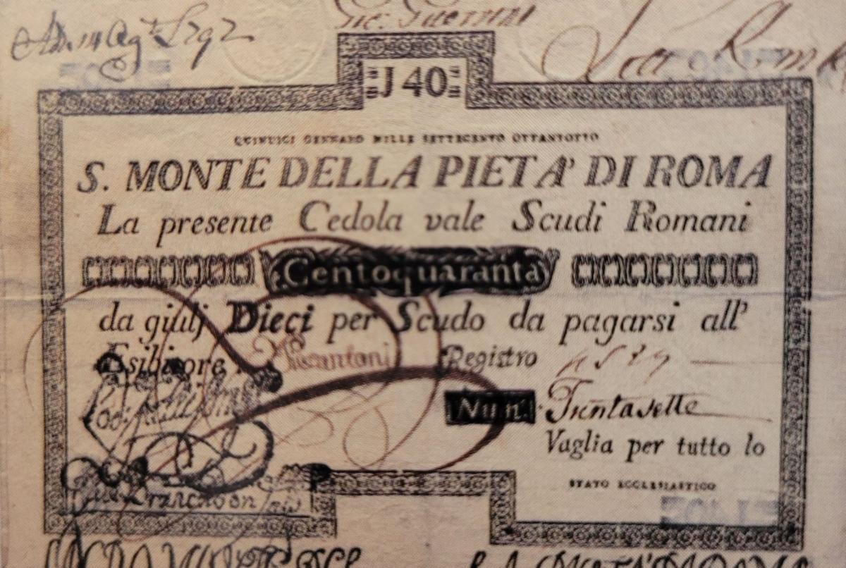 Front of Italian States pS362: 140 Scudi from 1788