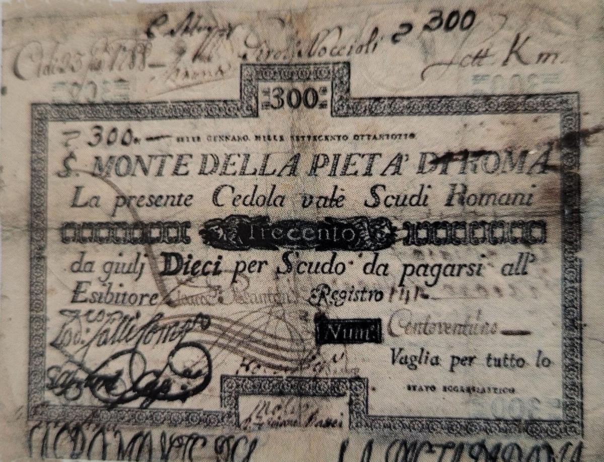 Front of Italian States pS366: 300 Scudi from 1788