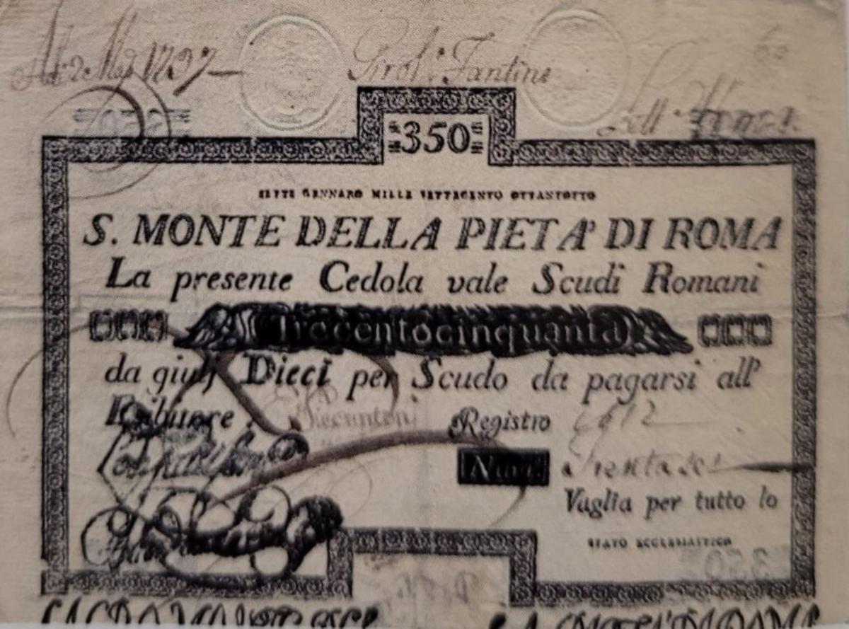 Front of Italian States pS367: 350 Scudi from 1788