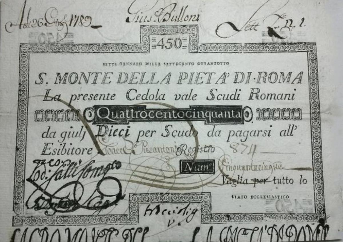 Front of Italian States pS369: 450 Scudi from 1788