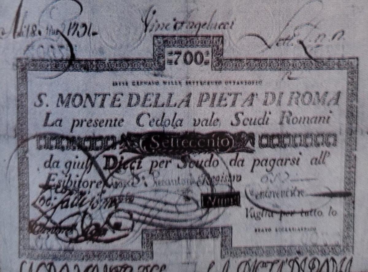 Front of Italian States pS372: 700 Scudi from 1788