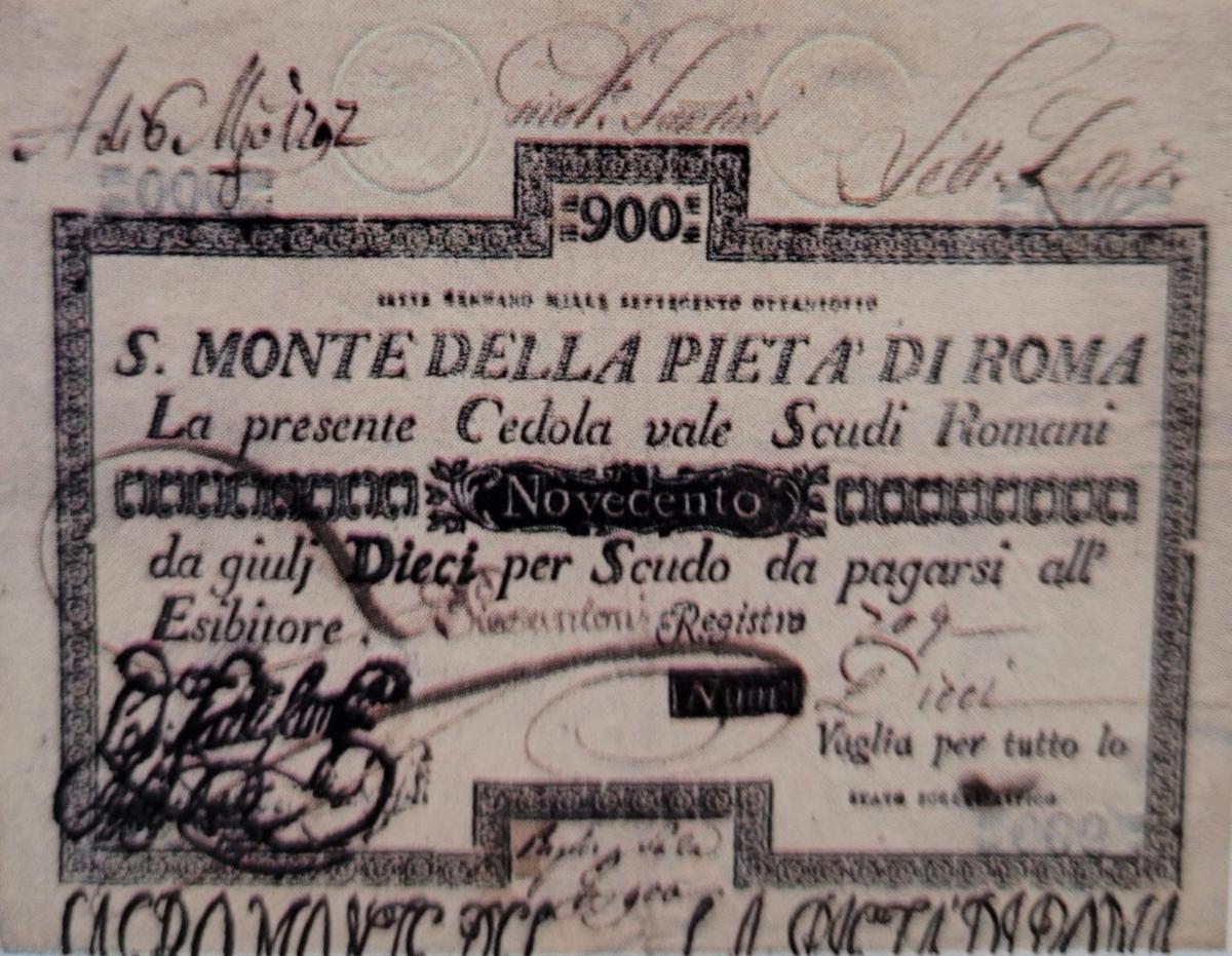 Front of Italian States pS374: 900 Scudi from 1788