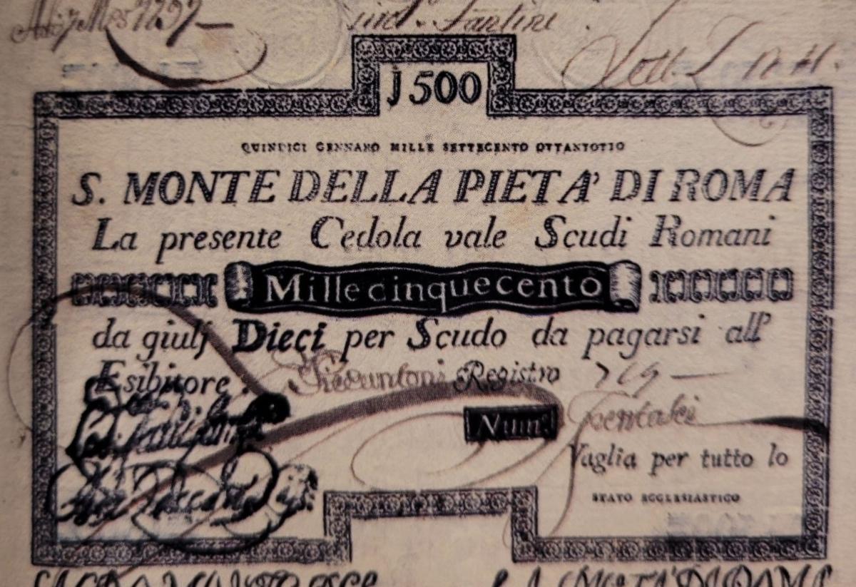 Front of Italian States pS376: 1500 Scudi from 1788