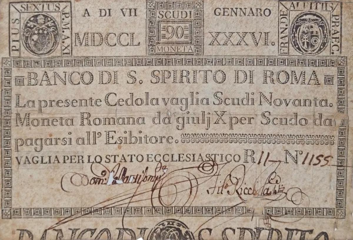 Front of Italian States pS464: 90 Scudi from 1786