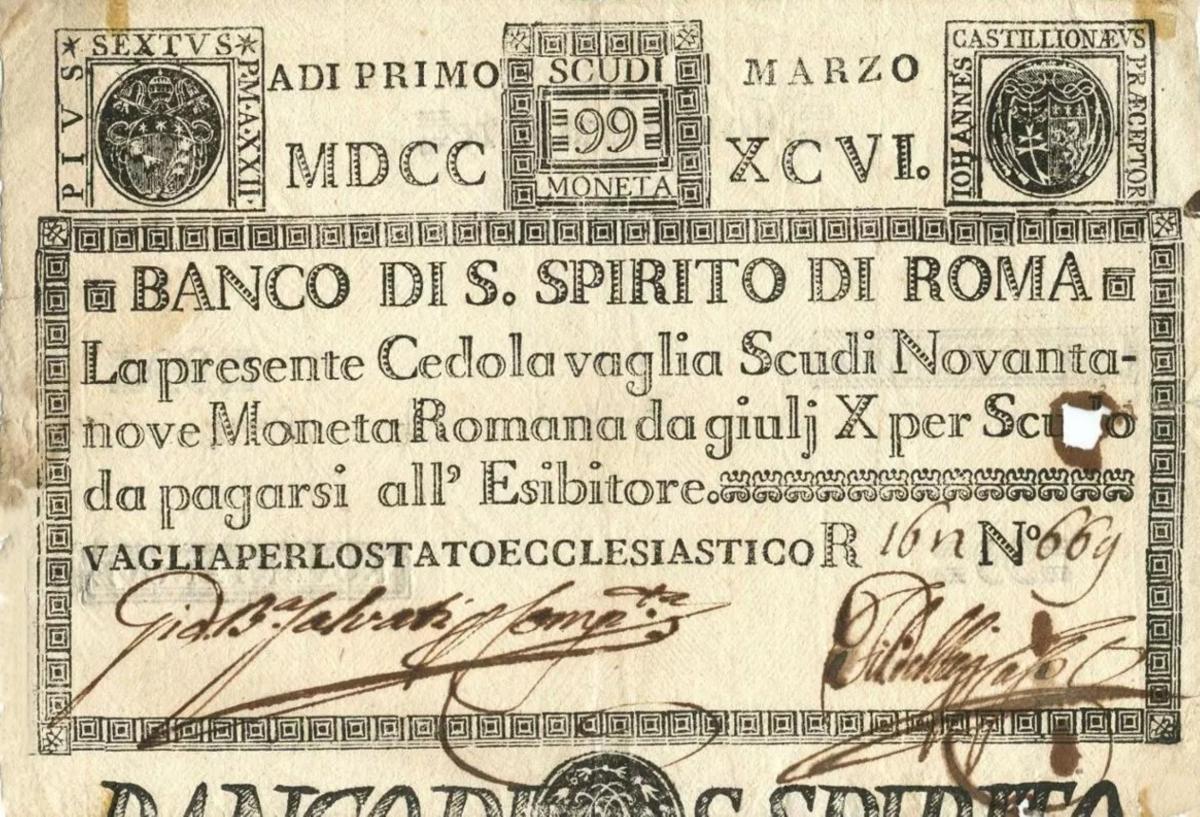 Front of Italian States pS473: 99 Scudi from 1786