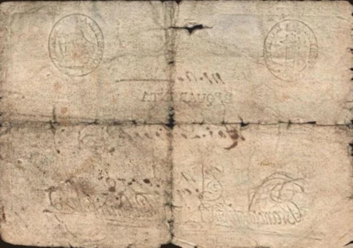 Back of Italian States pS522: 40 Bajocchi from 1798
