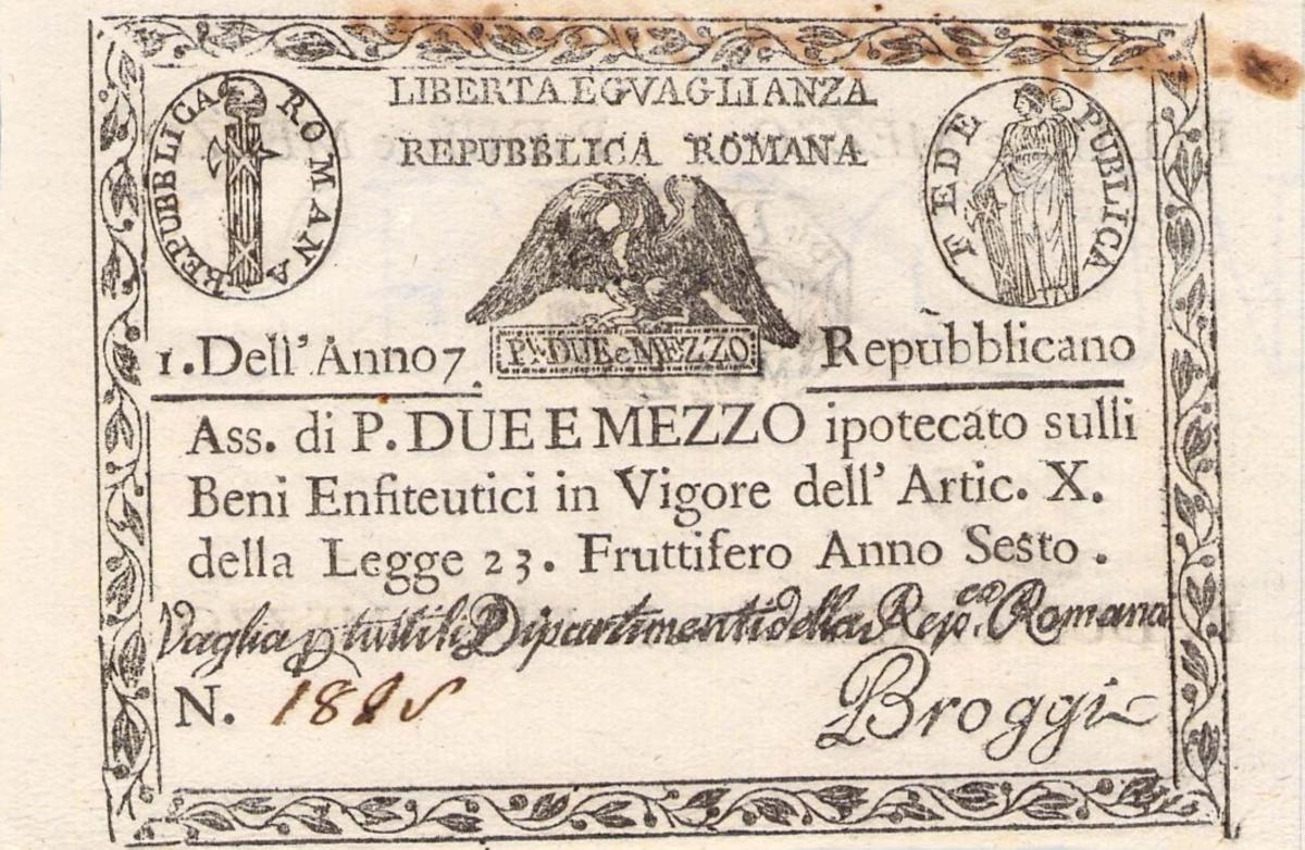 Front of Italian States pS536: 2.5 Paoli from 1798