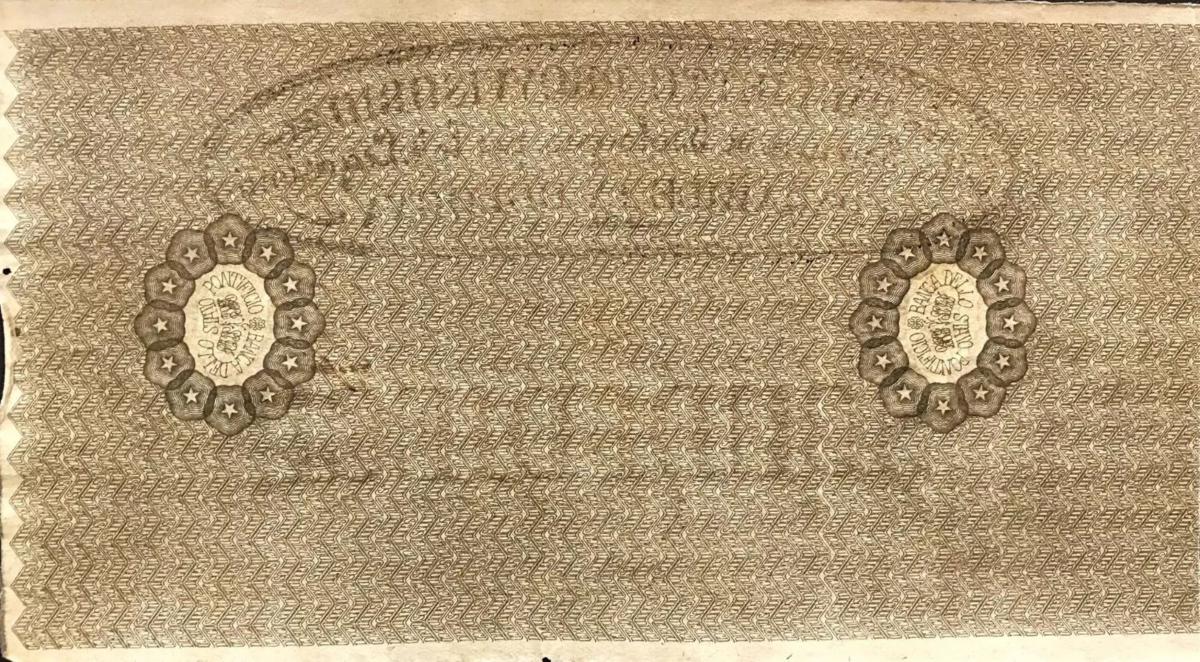 Back of Italian States pS564: 10 Scudi from 1848