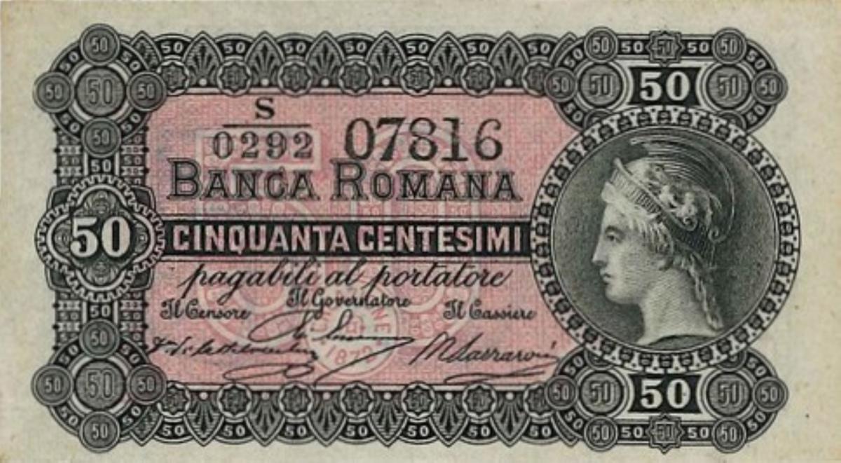 Front of Italian States pS791: 50 Centisimi from 1872