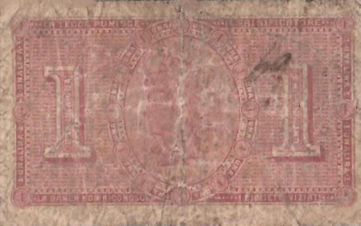 Back of Italian States pS792: 1 Lira from 1872