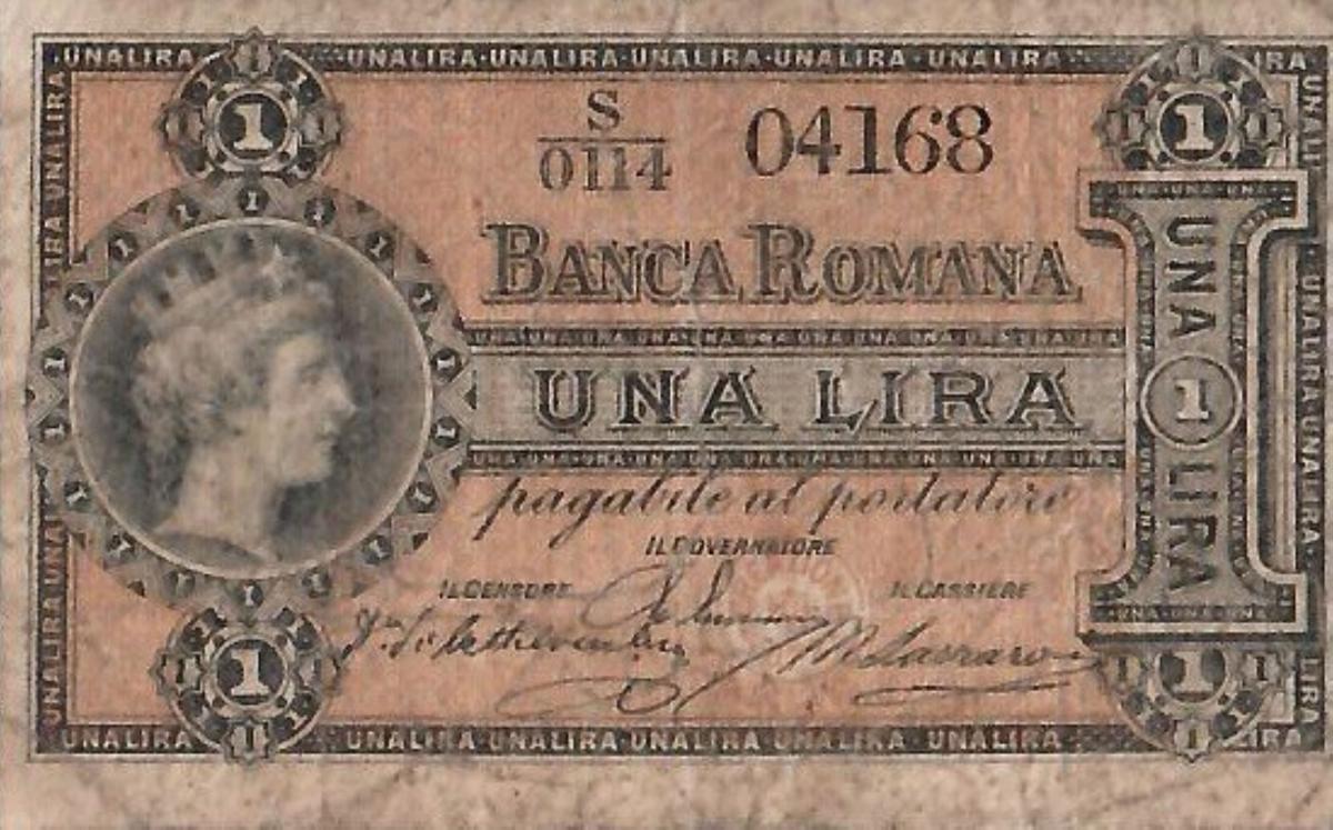 Front of Italian States pS792: 1 Lira from 1872