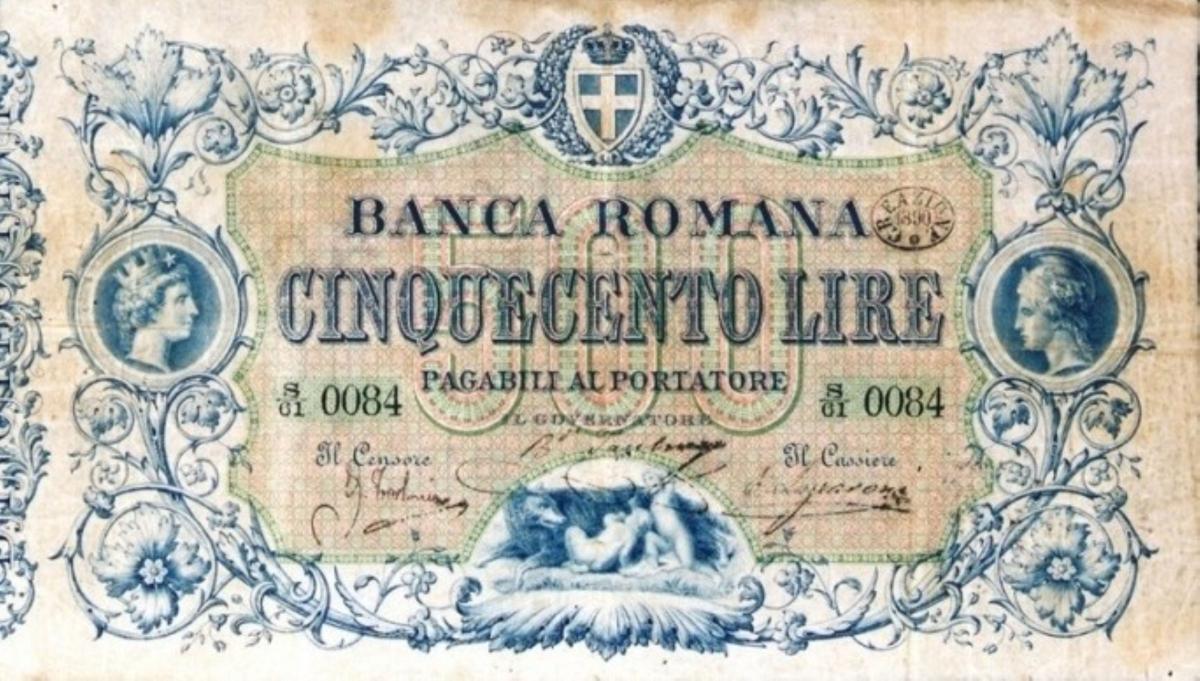 Front of Italian States pS801: 500 Lire from 1872