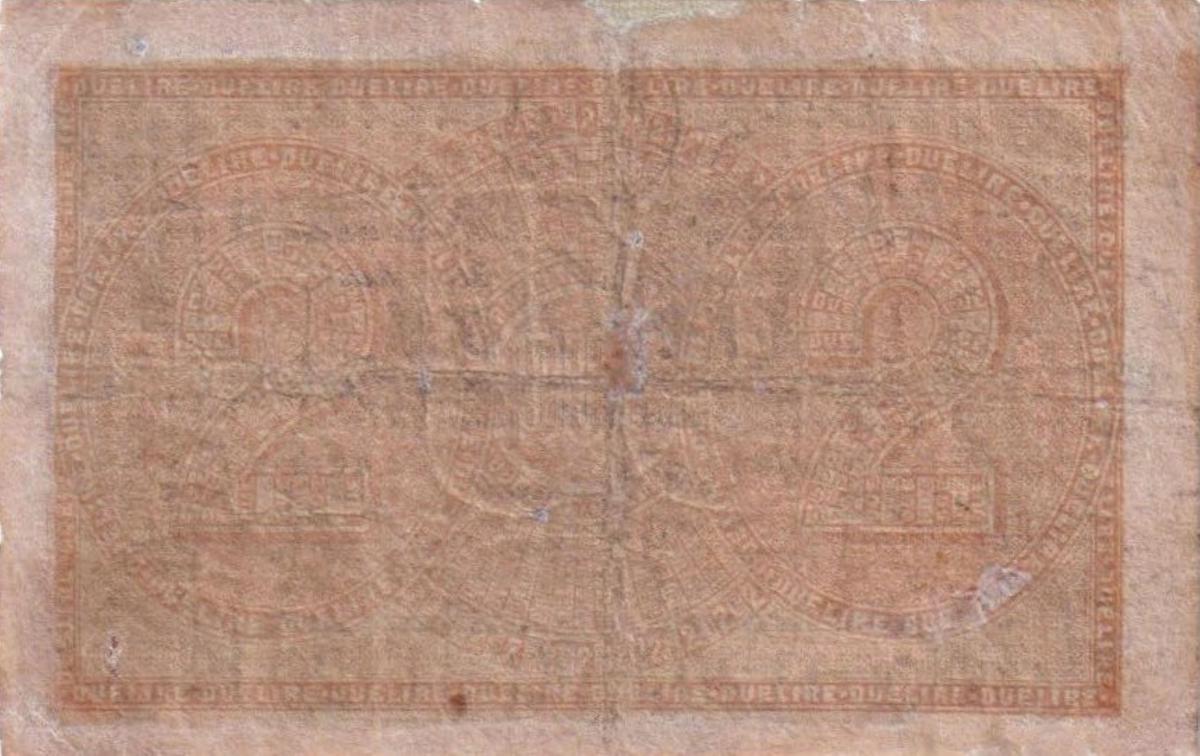 Back of Italian States pS880: 2 Lire from 1870