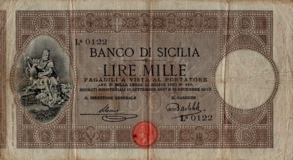 Front of Italian States pS899: 1000 Lire from 1897