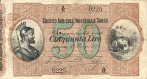 pS927 from Italian States: 50 Lire from 1884