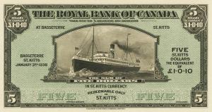 Gallery image for Saint Kitts pS126p: 5 Dollars