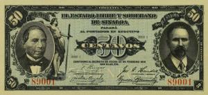 Gallery image for Mexico, Revolutionary pS1042: 50 Centavos