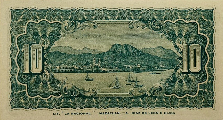 Back of Mexico, Revolutionary pS1058: 10 Centavos from 1914