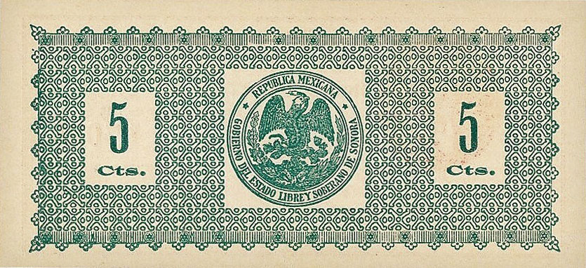 Back of Mexico, Revolutionary pS1062: 5 Centavos from 1913