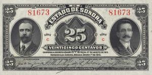 Gallery image for Mexico, Revolutionary pS1069: 25 Centavos